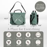 Tennis Bags for Women Men - Sleek Tennis Racket Bag for Sports Accessories with 2 Detachable Racket Cases - Gym Sling Bag, Pickleball Racquet Sling for Beginner Pro Players (Sage Green)