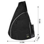 Goloni Pickleball Bag for Women Men, Convertible Pickleball Backpack Sling Bag with Fence Hook, Waterproof Polyester Paddle Bag with Multiple Compartments,Black