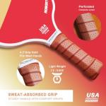 AOBORTY Pickleball Paddles 4 Pack - USAPA Light Graphite Premium Rackets Fiber Face & Polymer Honeycomb Core Pickleball Set with 6 Outdoor Indoor Balls Including Portable Carry Bag