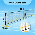 TEILLNET Pickleball Set with Net & Metal Ball Holder - Portable 22FT Regulation Size Net, 4 Wooden Paddles, 4 Balls and Carry Bag, Weather-Resistant Metal Frame, Perfect for Outdoor Indoor Driveway