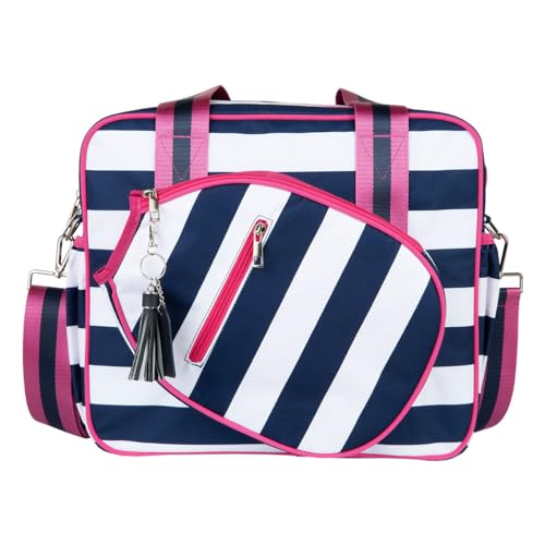 Navy Stripe/Pink Pickleball Bag for Women