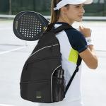 Goloni Pickleball Bag for Women Men, Convertible Pickleball Backpack Sling Bag with Fence Hook, Waterproof Polyester Paddle Bag with Multiple Compartments,Black