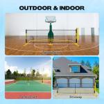 TEILLNET Pickleball Set with Net & Metal Ball Holder - Portable 22FT Regulation Size Net, 4 Wooden Paddles, 4 Balls and Carry Bag, Weather-Resistant Metal Frame, Perfect for Outdoor Indoor Driveway