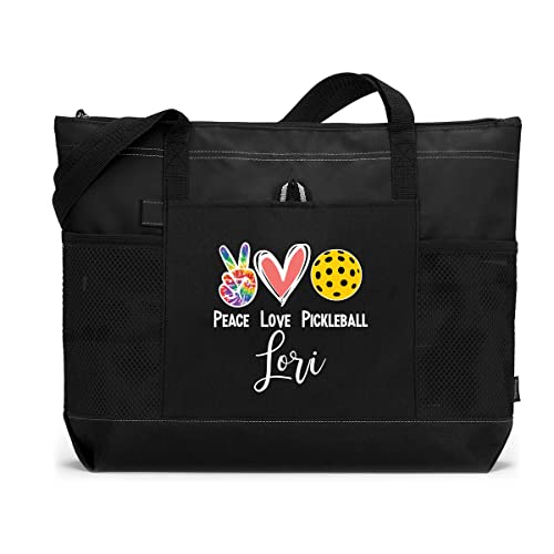 Custom Pickleball Tote Bag - Peace, Love, Pickleball