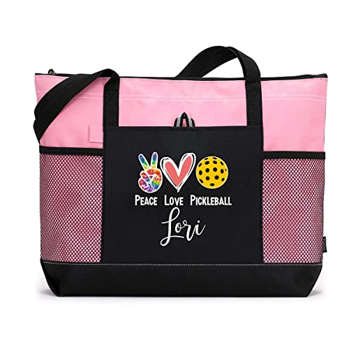 Custom Pickleball Tote Bag - Peace, Love, Pickleball