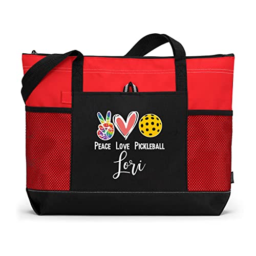 Custom Pickleball Tote Bag - Peace, Love, Pickleball