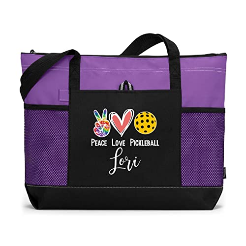 Custom Pickleball Tote Bag - Peace, Love, Pickleball