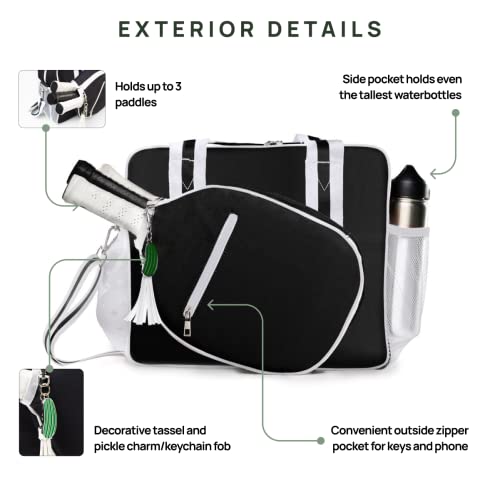 Black/White Pickleball Bag for Women and Men