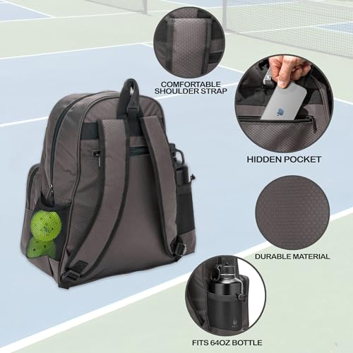 Stylish 2-In-1 Pickleball Bag with Cooler - Grey