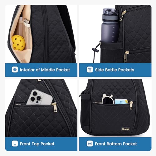 Sucipi Pickleball Bag for Women, Reversible Quilted Crossbody