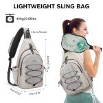 G4Free Pickleball Bag, Sport Pickleball Sling Bag for Women Men, Lightweight Pickleball Paddle Bag Pickleball Rackets Bags, Ivory, L, Casual Daypack