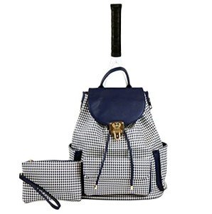 Court Couture Hampton Houndstooth Blue Tennis Backpack/Pickleball Backpack, Women tennis backpack, Women pickleball backpack, pickleball bag for women, Tennis backpack for women, Tennis bag for women