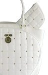 Court Couture Cassanova Studded Quilted White Tennis Tote Bag, Pickleball Bag, Women tennis bag, Women tennis tote, Women pickleball bag, Tennis bag for women, Designer tennis bag, Unique tennis bag,