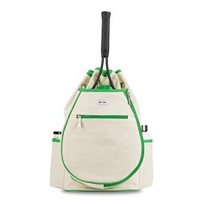 Ame & Lulu Hamptons Tennis Backpack - Adjustable Shoulder Straps - Limeade - 1 Count