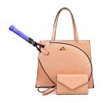 niceaces Women's MAYA 2-Racquet Designer Tennis Tote - Handmade - Vegan Leather, Coral
