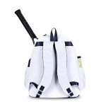 Ame & Lulu Courtside 2.0 Tennis Backpack - Padded & Adjustable Straps - Contains Two Exterior Water Bottle Pockets - White/Navy - 1 Count