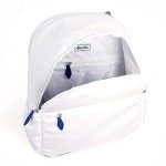 Ame & Lulu Courtside 2.0 Tennis Backpack - Padded & Adjustable Straps - Contains Two Exterior Water Bottle Pockets - White/Navy - 1 Count