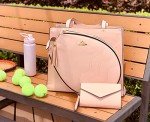niceaces Women's MAYA 2-Racquet Designer Tennis Tote - Handmade - Vegan Leather, Coral