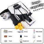 Pickleball Bag, Large Capacity PickleBall Tote Bag for Women Men Hand/Shoulder Bag Water Bottle Holder With Pickleball Racquet Holder PU Leather Black