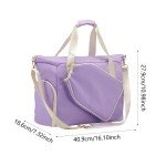 kesoto Pickleball Racket Bag Crossbody Bag Removable Adjustable Shoulder Strap Handbag with Zipper Gym Bag Paddle Bag Pickleball Bag and White