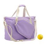 kesoto Pickleball Racket Bag Crossbody Bag Removable Adjustable Shoulder Strap Handbag with Zipper Gym Bag Paddle Bag Pickleball Bag and White