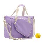 kesoto Pickleball Racket Bag Crossbody Bag Removable Adjustable Shoulder Strap Handbag with Zipper Gym Bag Paddle Bag Pickleball Bag and White