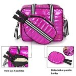 IvaSky Pink Pickleball Bag for Women, Detachable Paddle Case, 2 Free Pickleball, Polyester, Gift