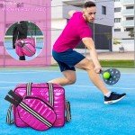 IvaSky Pink Pickleball Bag for Women, Detachable Paddle Case, 2 Free Pickleball, Polyester, Gift