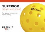 Recruit by ONIX Pickleball Pure Outdoor Balls (Yellow, 3-Pack), 2.5 lb