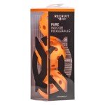 Recruit by ONIX Pickleball Pure Indoor Balls (Orange, 3-Pack), New, 2.5 lb