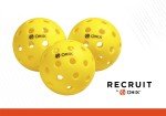 Recruit by ONIX Pickleball Pure Outdoor Balls (Yellow, 3-Pack), 2.5 lb