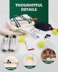 Movker Pickleball Tote Bag for Women Men with Paddle Cover Pocket External Ball Bag and Adjustable Shoulder Strap Fence Hook (Beige)