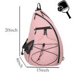 Goloni Pickleball Bag for Women,Mens Pickle Ball Backpack, Multifunctional Sling Bag for Paddles and Other Sports Accessories,Adjustable Pickle-ball Equipment Bag for Beginner and Professional,Pink