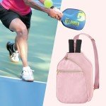 Prokva Pickleball Bag for Women, Pickleball Paddle Sling Bag, Pickle Ball Bag for Pickleball Accessories, Pink (Patent Design)