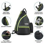 Mangrove Pickleball Bag, Men's & Women's Backpack, Adjustable Sling Bag with Fence Hook/Upgraded Capacity/Safety Pocket/Water Bottle Holder - 2020 Design Pickle Ball Paddle Bag (Green)