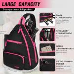 AEROBIX Pink Pickleball Bag for Women & Men, Pickle Ball Backpack - Upgraded Zippers, Large Capacity, Padded Paddle Pocket, Adjustable Sling Bag (No Accessories)