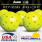 Franklin Sports Outdoor - X-40 Pickleball Balls - USA Pickleball (USAPA) Approved - 100 Bulk Pack Outside Pickleballs - Yellow - US Open Ball