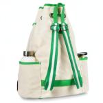 Ame & Lulu Hamptons Tennis Backpack - Adjustable Shoulder Straps - Limeade - 1 Count