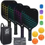 Pickleball-Paddles-Set of 4 or 2 Rackets by JoncAye, USAPA Approved Pickle-Ball Equipment with Balls, Bag, Accessories, Fiberglass Graphite Pickleball Racquet Set for Men, Women, Kids, Adults
