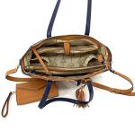 niceaces- BALA Designer Tennis Tote Bags for Women, Made of Vegan Leather in a Two-Tone Water Ripple Pattern, Fit Tennis and Pickleball Racquets, Comes with Matching Clutch, Laptop Pocket- Brown