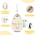 NZNDB Tennis Bags for Women Girl, Tennis Sling Crossbody Backpack, Water Resistant Tennis Bag for Pickleball, Tennis, Racketball (White)