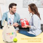 NZNDB Tennis Bags for Women Girl, Tennis Sling Crossbody Backpack, Water Resistant Tennis Bag for Pickleball, Tennis, Racketball (White)