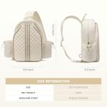 Sucipi Pickleball Bags for Women Lightweight Crossbody and Stylish Quilted Pickleball Paddle Sling Bag Backpack, Pearl Beige