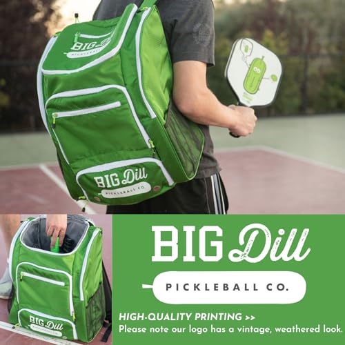 Big Dill Pickleball Co. Pickleback Backpack | Large & Insulated Pickleball Bag