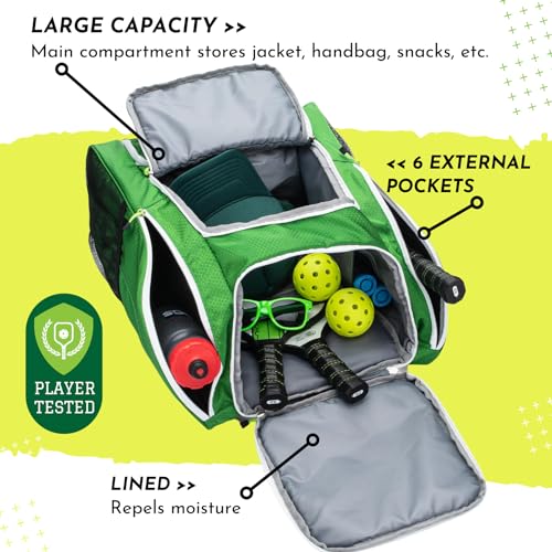 Big Dill Pickleball Co. Pickleback Backpack | Large & Insulated Pickleball Bag