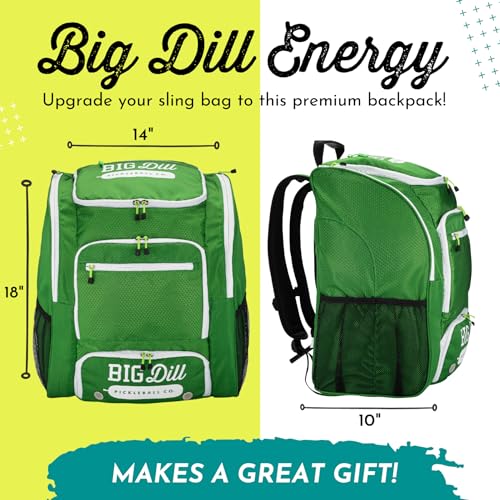 Big Dill Pickleball Co. Pickleback Backpack | Large & Insulated Pickleball Bag