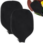 AEXHOT 2 PCS Pickleball Paddle Covers, Durable Neoprene Paddle Cover Universal 8.26 x 11.8Inch Zippered Universal Racket Sleeve Paddle Storage Bag, Fits USAPA Standard Pickleball Racquets (Black)
