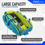JOOLA Tour Elite Pro Pickleball Bag – Backpack & Duffle Bag for Paddles & Pickleball Accessories – Thermal Insulated Pockets Hold 4+ Paddles - Includes Fence Hook Blue/Yellow