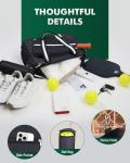 Movker Pickleball Tote Bag for Women Men with Paddle Cover Pocket External Ball Bag and Adjustable Shoulder Strap Fence Hook (Black)