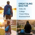 INOXTO Sling Bag, Multipurpose Crossbody Shoulder Bag for Men and Women, Chest Bag Crossbody Daypack for Hiking, Pickleball Bag with Water Bottle Holder for Tennis, Pickleball (Blue)